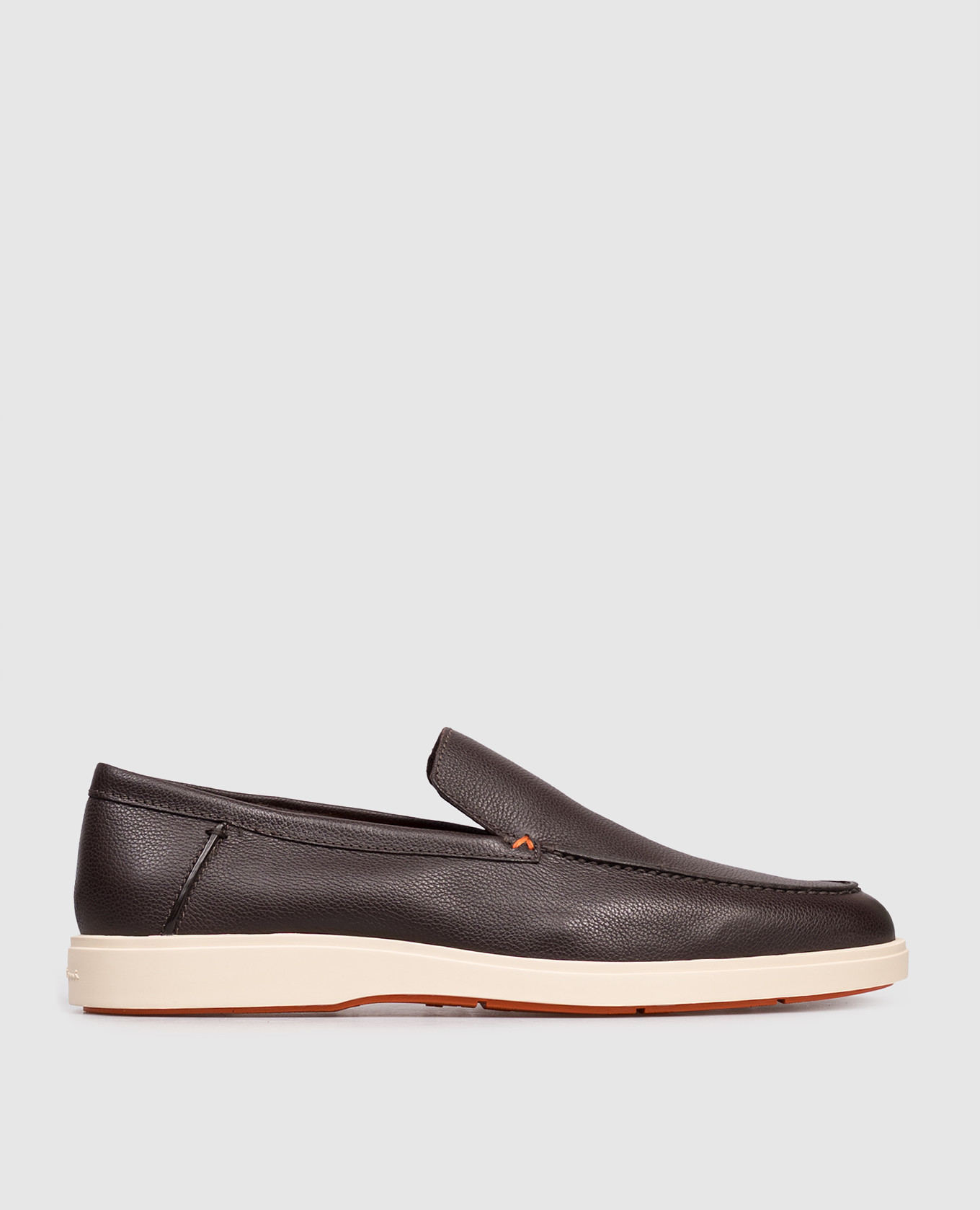

Brown leather loafers Santoni