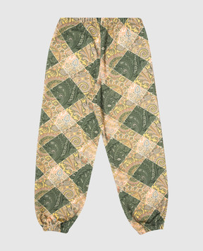 Etro Children's green joggers in a paisley print GV6P50Z2419