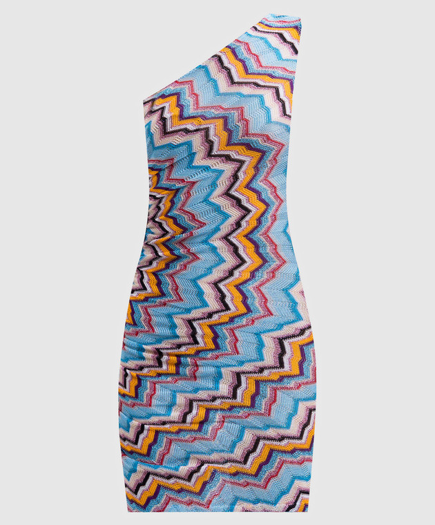 Missoni - Blue one-shoulder patterned mini dress MS25SQ2MBC005J - shop with  Croatia delivery at Symbol