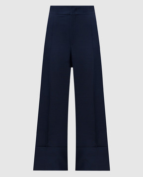 Valentino Blue wool and silk trousers with lapels 6B3RB6551CF