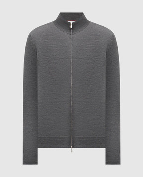 Brunello Cucinelli Grey melange wool and cashmere cardigan M2400106