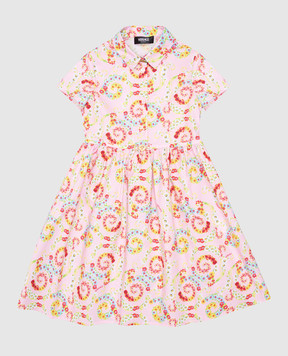 Versace Children's pink floral print shirt dress 10181421A13110