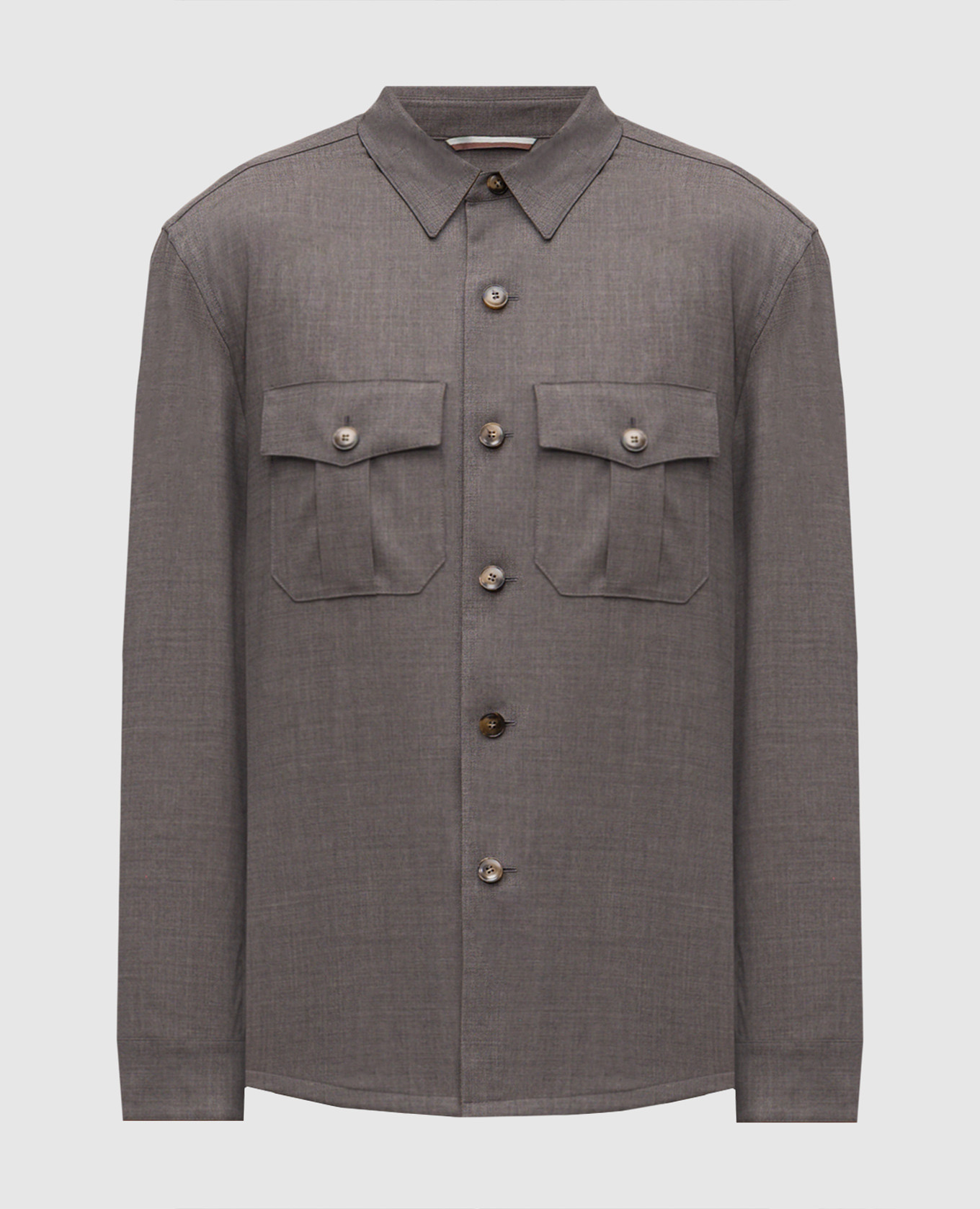 Gray wool shirt Canali