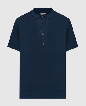 Tom Ford Blue polo with silk KPS025YMS111S25