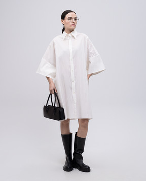 Y`S Yamamoto White shirt dress with a reaper effect YPB44030