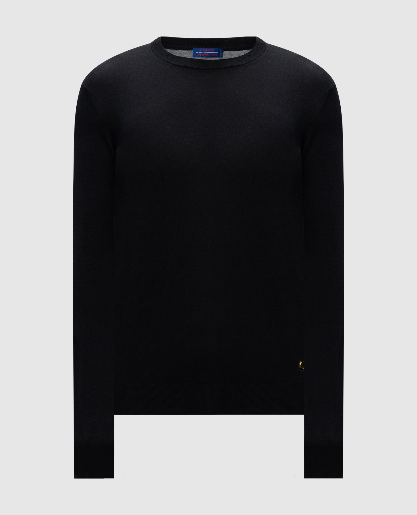 

Black wool, cashmere and silk jumper with metal emblem Stefano Ricci