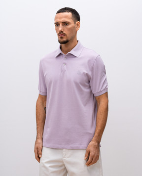 Brunello Cucinelli Purple polo with logo emblem ME8548788