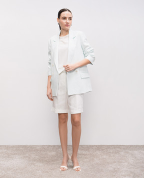 Peserico White silk top with monil chain S0676007325