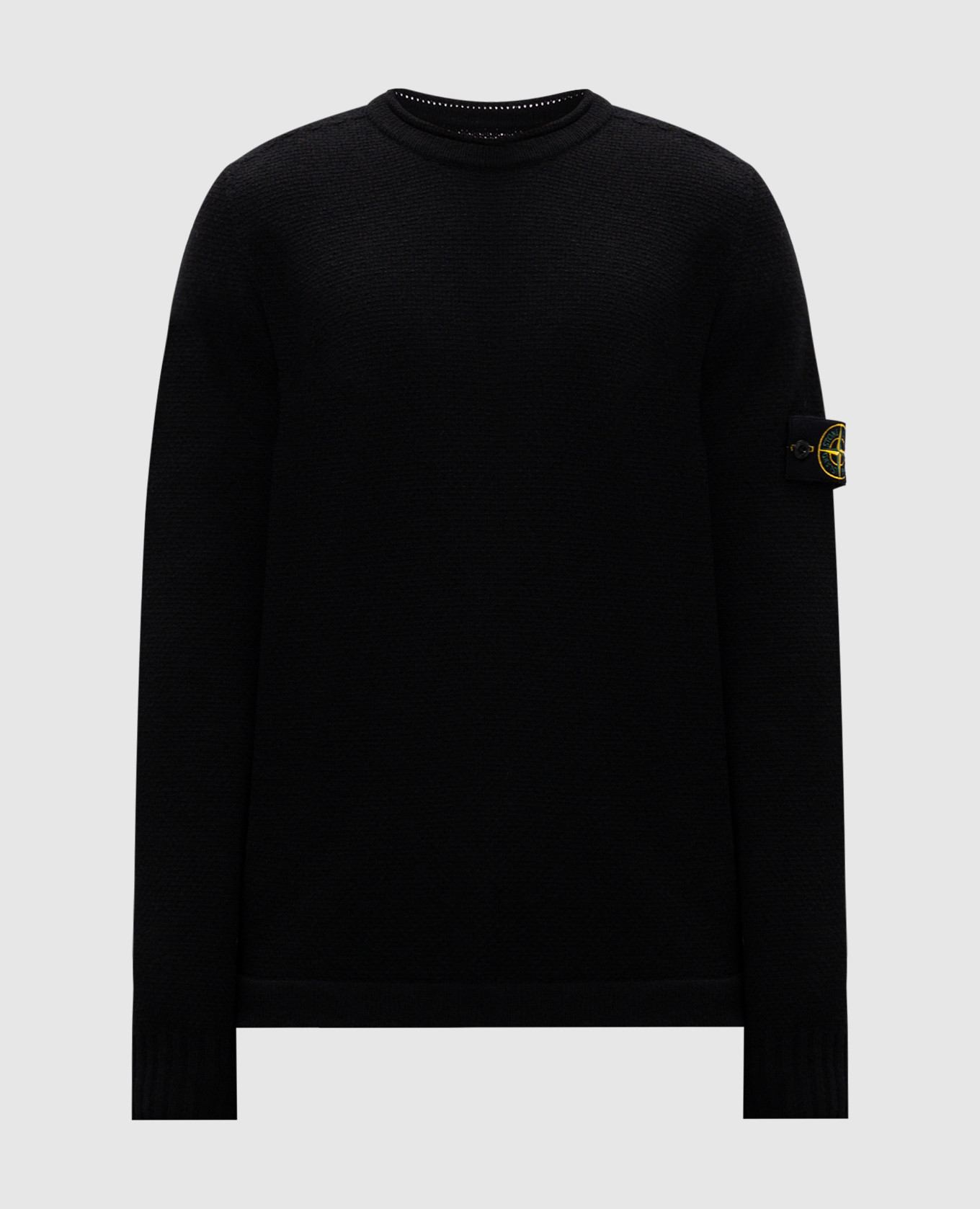 

Black wool sweater with logo patch Stone Island