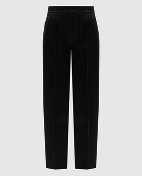 Brunello Cucinelli Black pants with contrasting stitching MPH38P8641