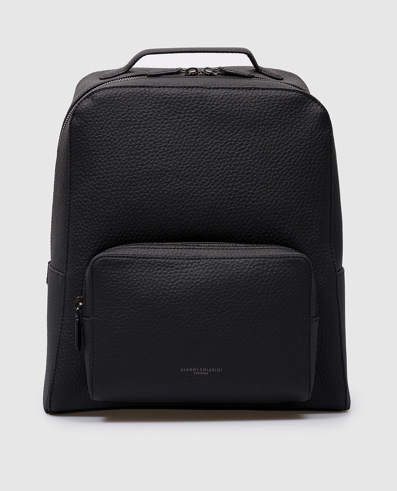 

Black leather backpack with logo print Gianni Chiarini
