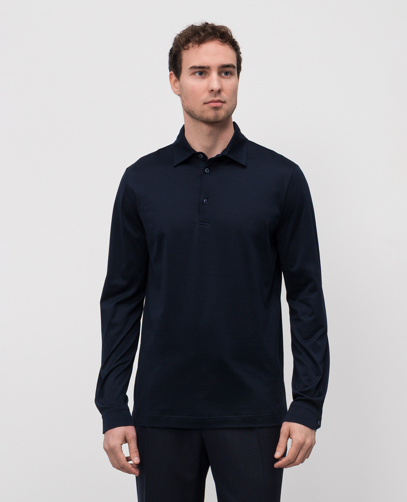 

Blue long-sleeved polo shirt CAPOBIANCO