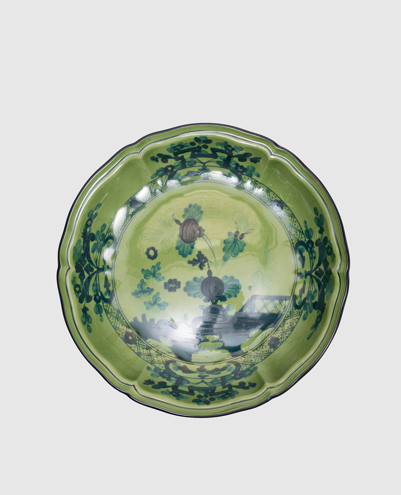 

Green porcelain fruit vase from the Oriente Italiano collection Ginori 1735