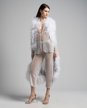 Santa Brands White short pants with crystals WIDEPANTS