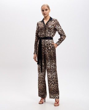 Dolce&Gabbana Brown animal print silk jumpsuit I6GA4WIS1LA