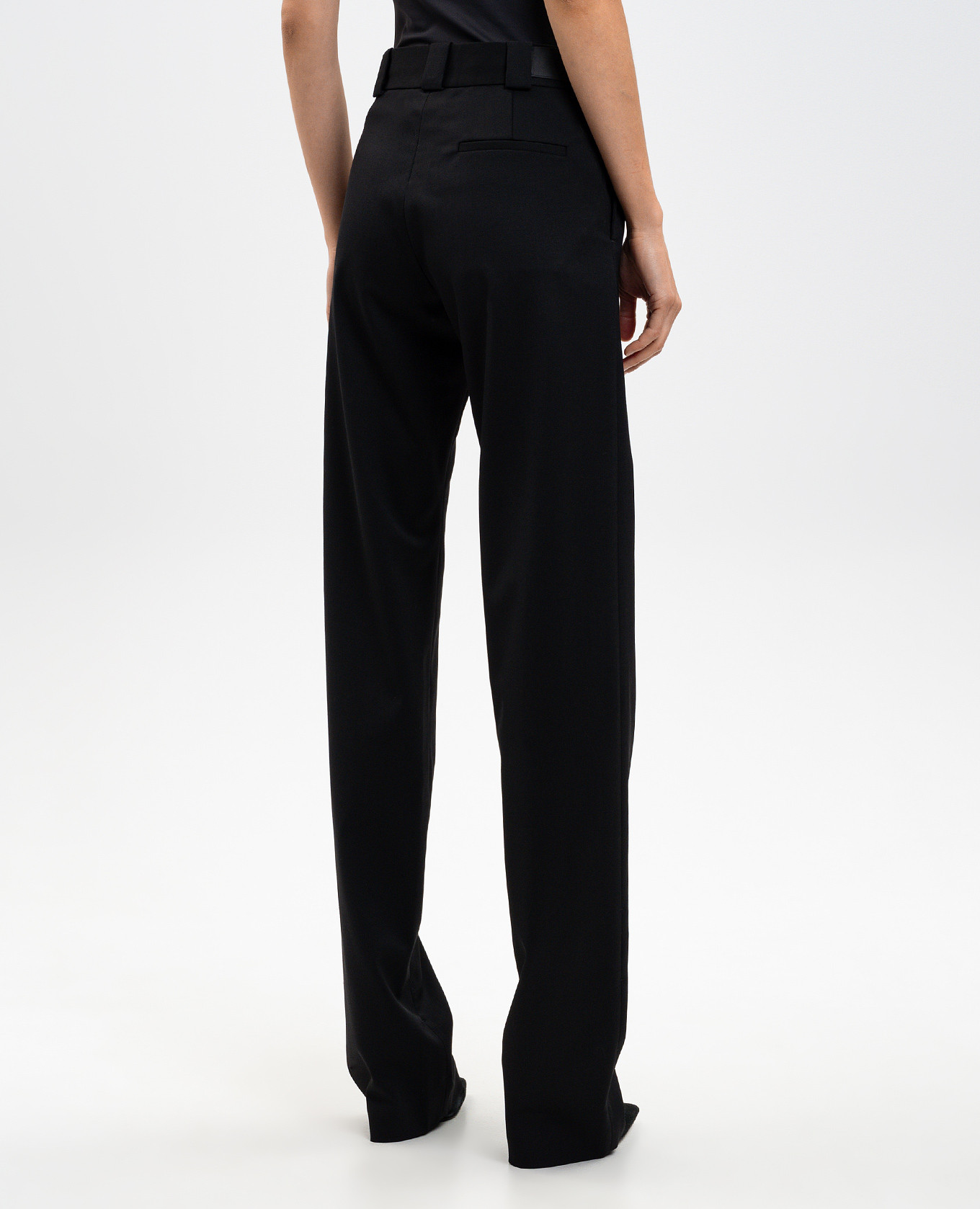 Black wool trousers with logo patch Vetements 4