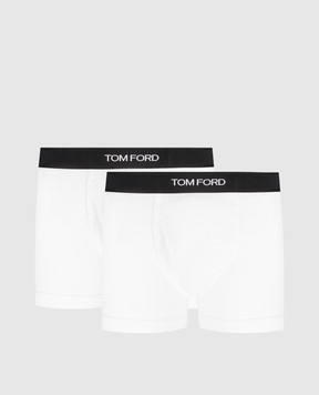 Tom Ford Set of white boxer briefs with contrasting logo T4XC31410