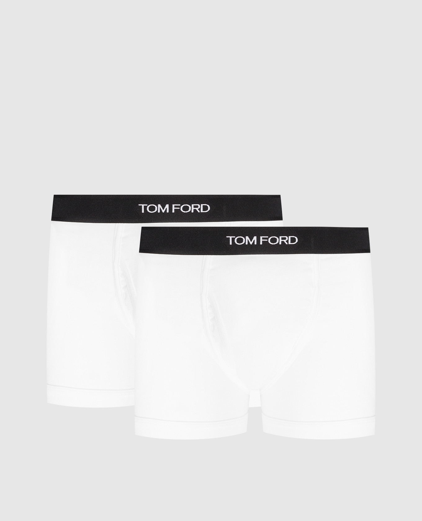 Set of white boxer briefs with contrasting logo