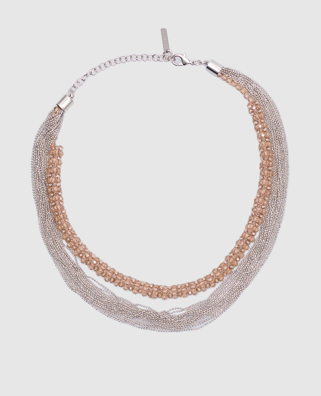 

Necklace with beads and monil chain Peserico, White
