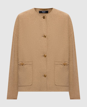 Versace Beige cropped coat with wool 10203121A15376