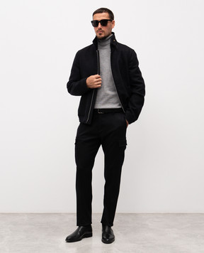 Cashmere&Whiskey Black cargo pants with wool 02583R0498
