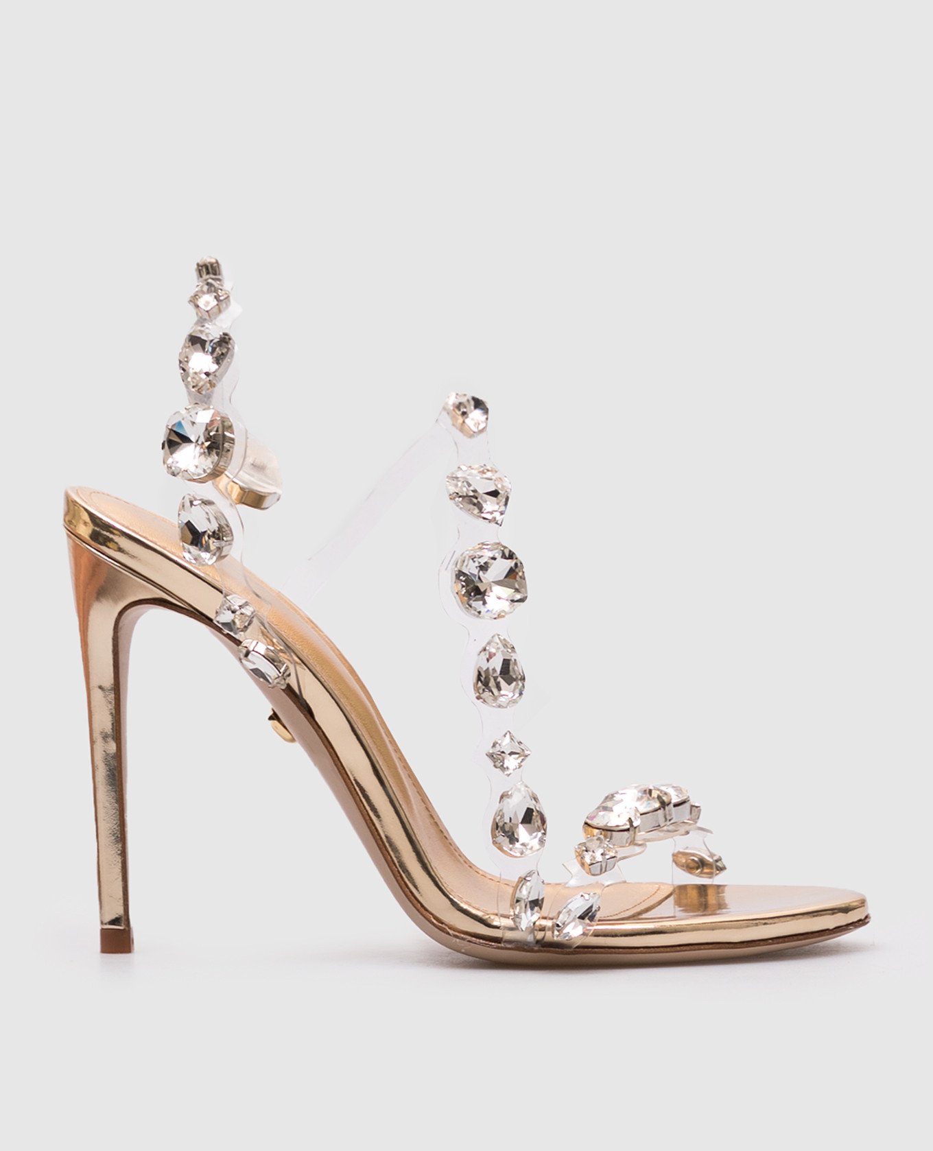 

Gold sandals with crystals Babe Pay Pls, Golden