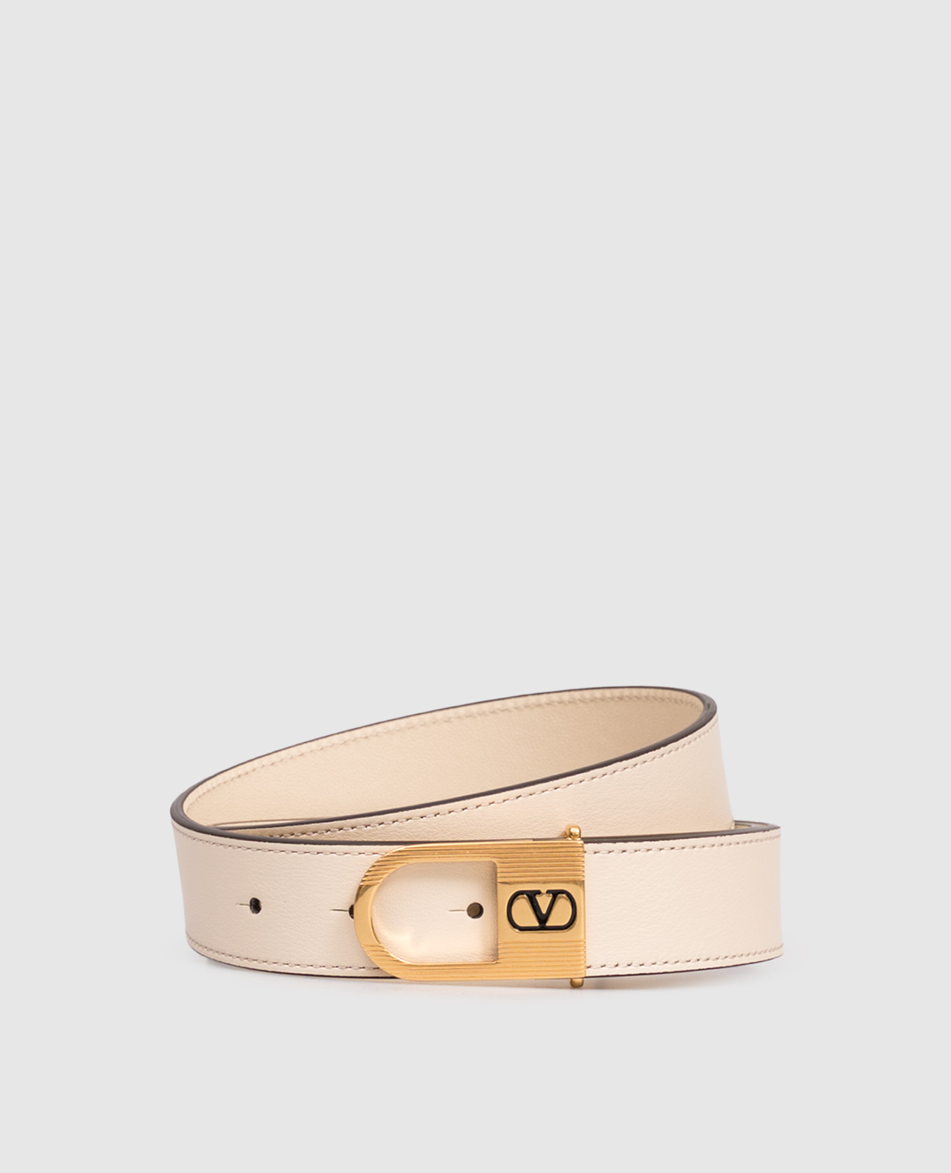 

Beige leather belt with VLogo emblem Valentino