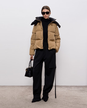 Moncler Beige cropped Castelnou down jacket K20931A00150539ZD