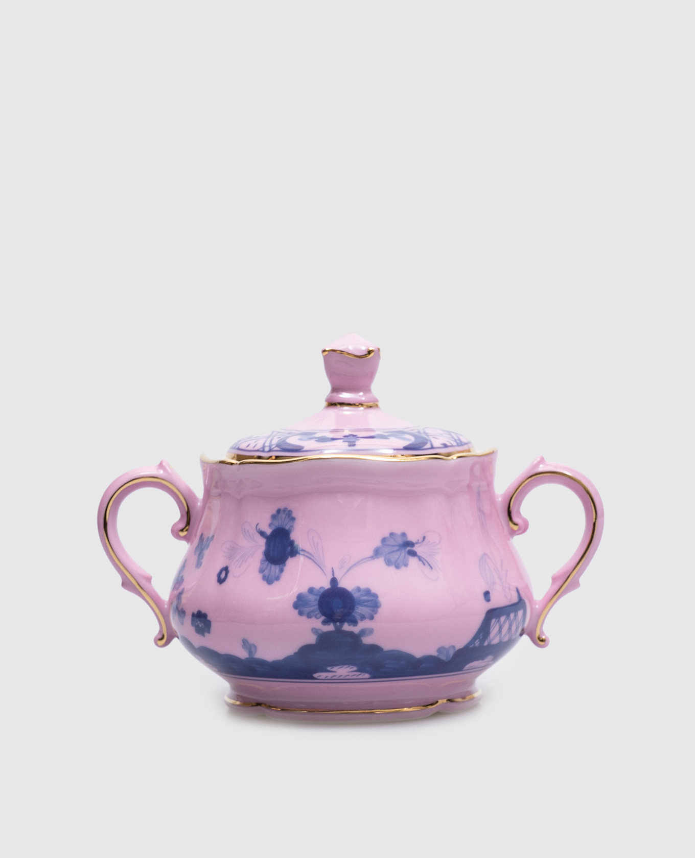 

Pink porcelain sugar bowl from the Oriente Italiano collection Ginori 1735