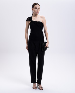 Max Mara BELLICO black one-shoulder top BELLICO