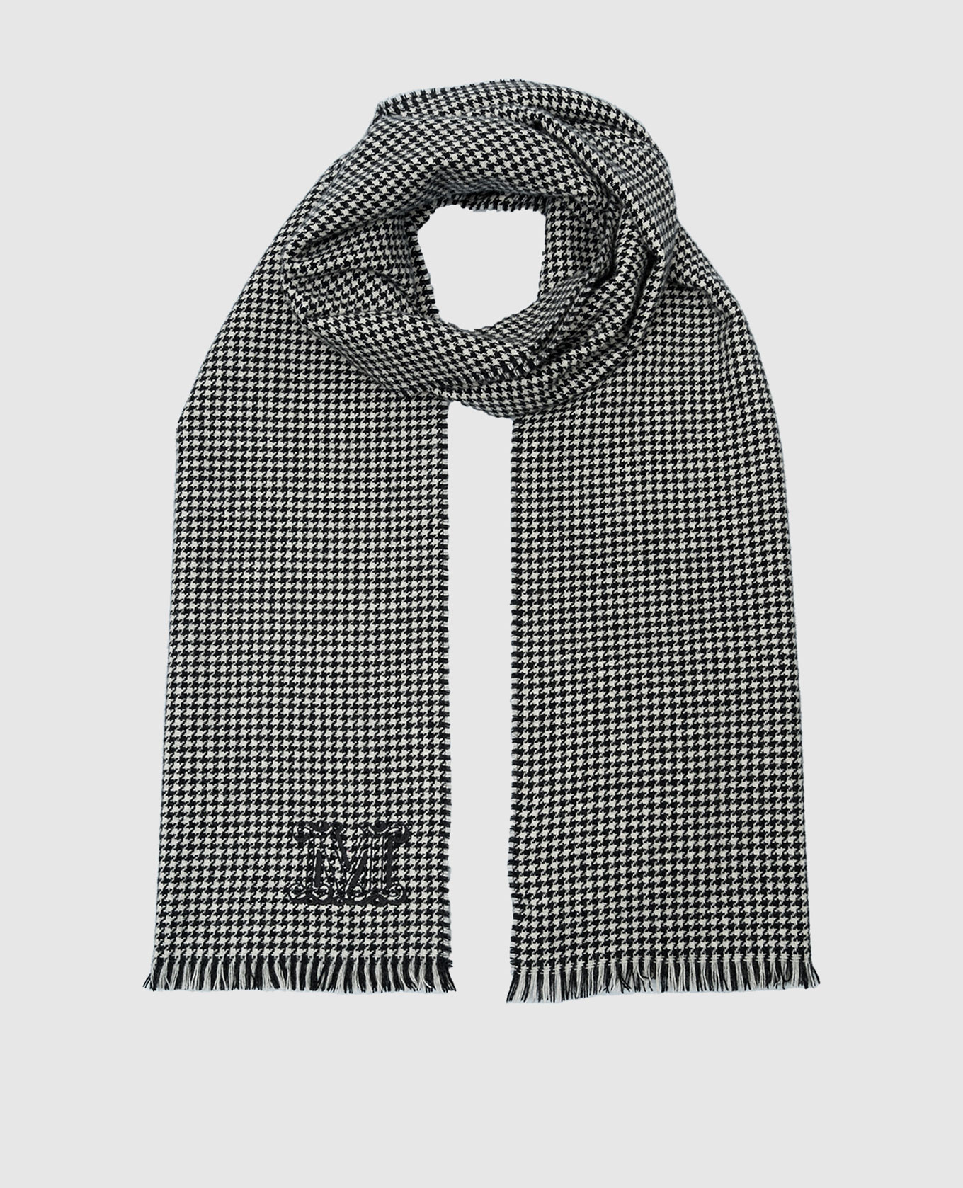 

WSSTOLA black cashmere scarf with monogram embroidery Max Mara