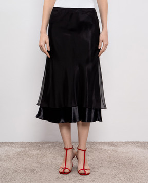 Khaite Monina black silk skirt 41524137