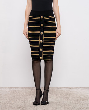 Balmain Black striped skirt FF1LC018KI52