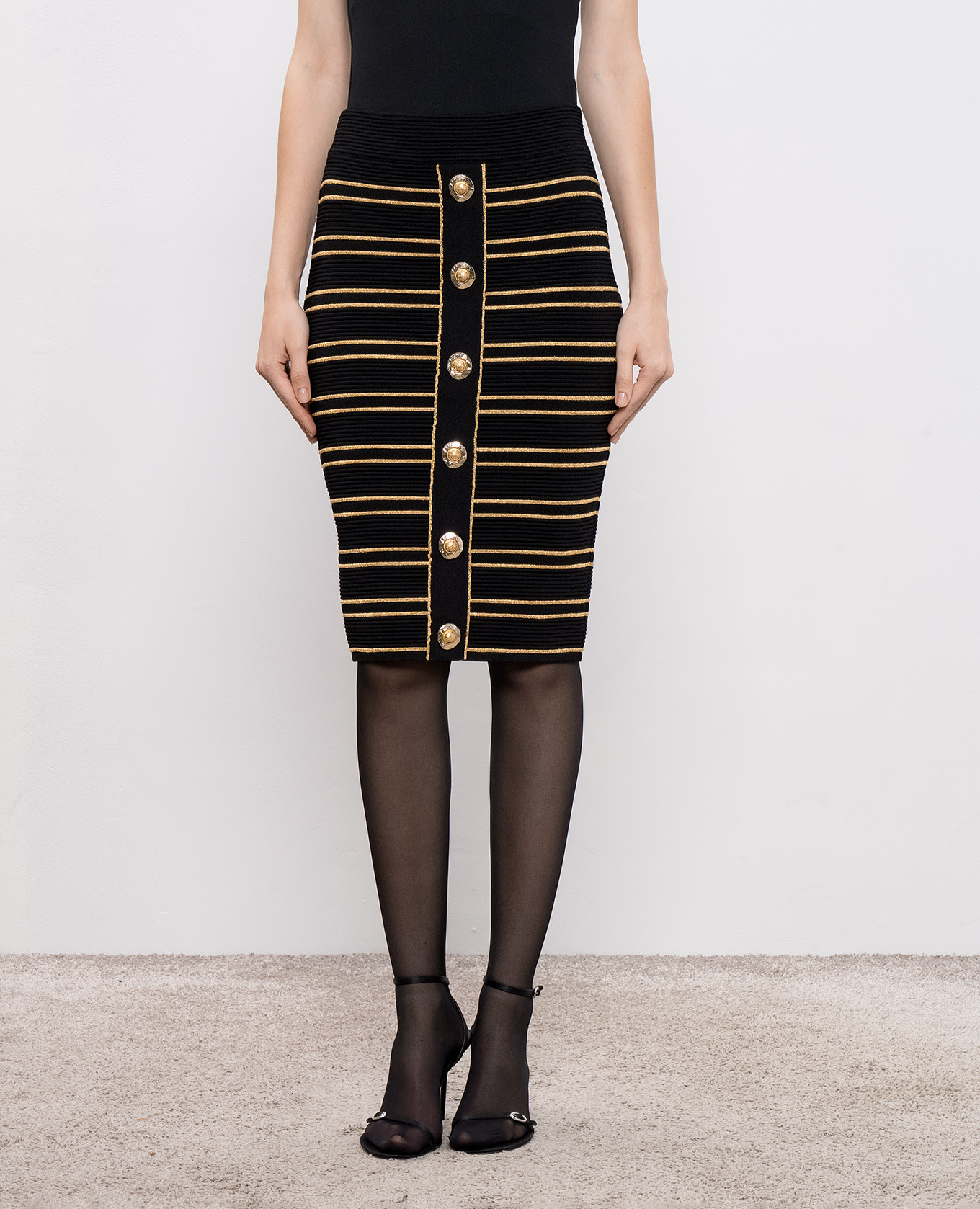 

Black striped skirt Balmain