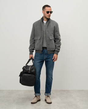 Brunello Cucinelli Gray wool and cashmere cardigan M2400106