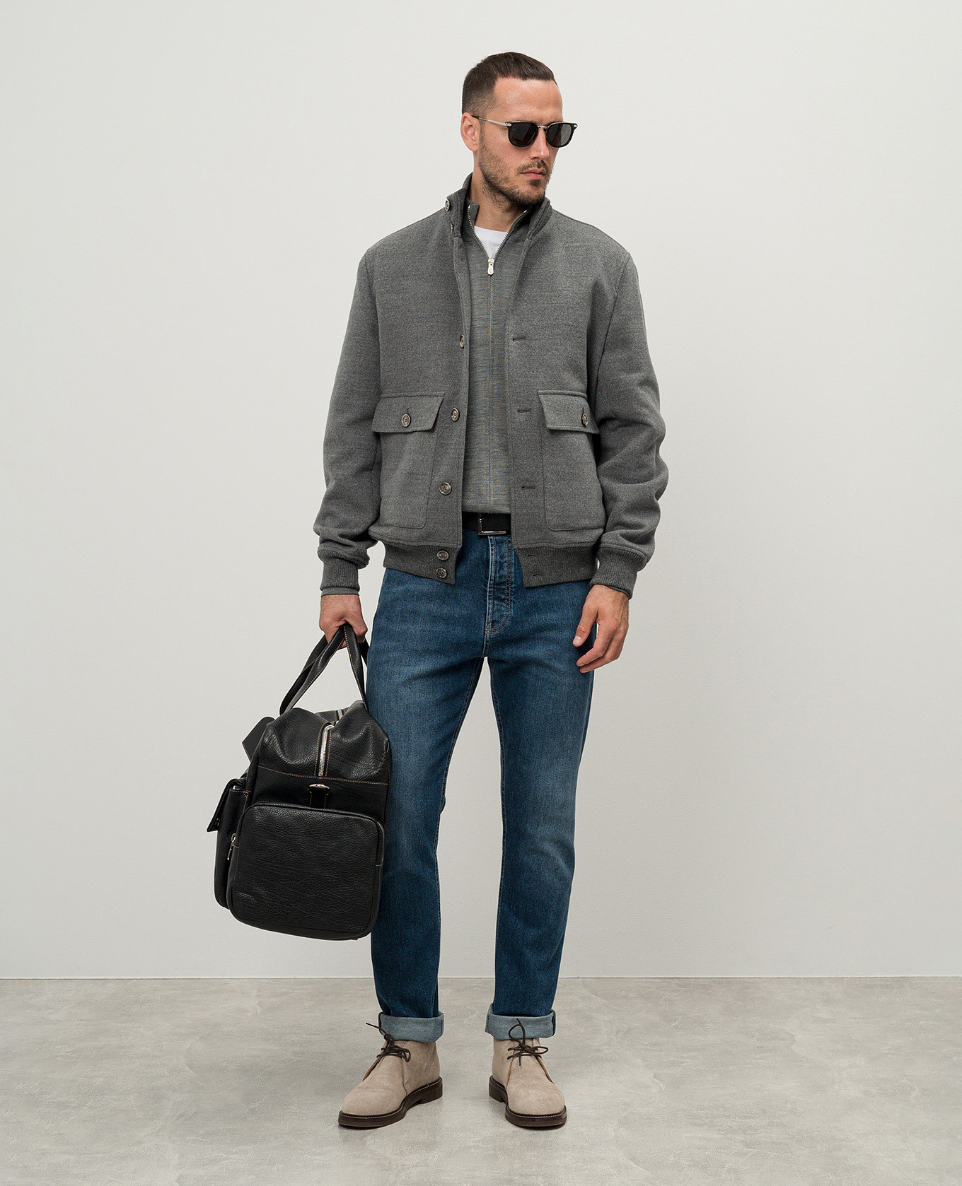 

Gray wool and cashmere cardigan Brunello Cucinelli, Grey