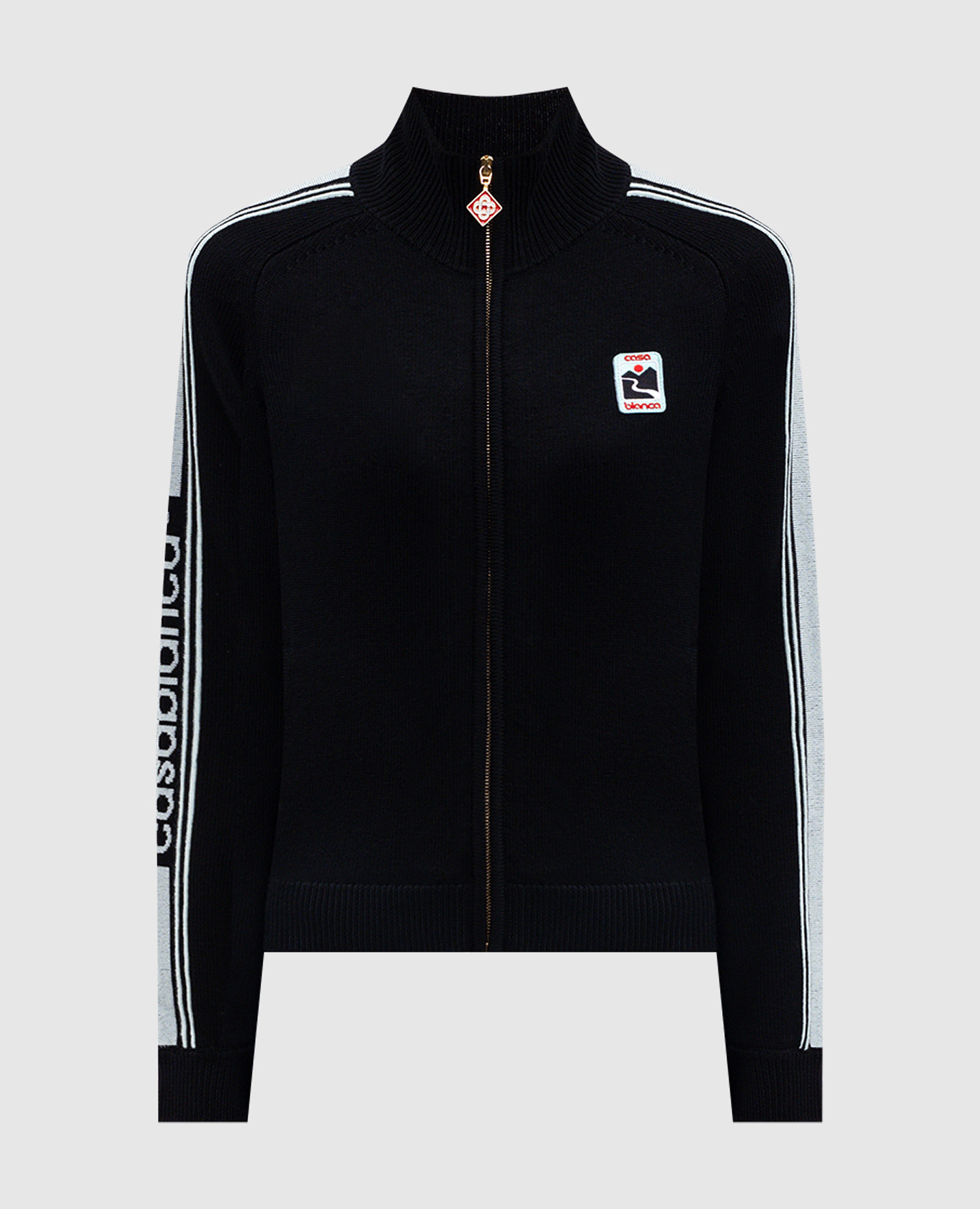 

Black merino wool sports jacket with logo patch Casablanca