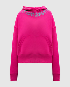 Palm Angels Pink hoodie with logo print PMBB058S25FLE002w