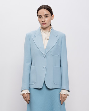 Valentino Blue wool and silk jacket 7B3CE4R51CF