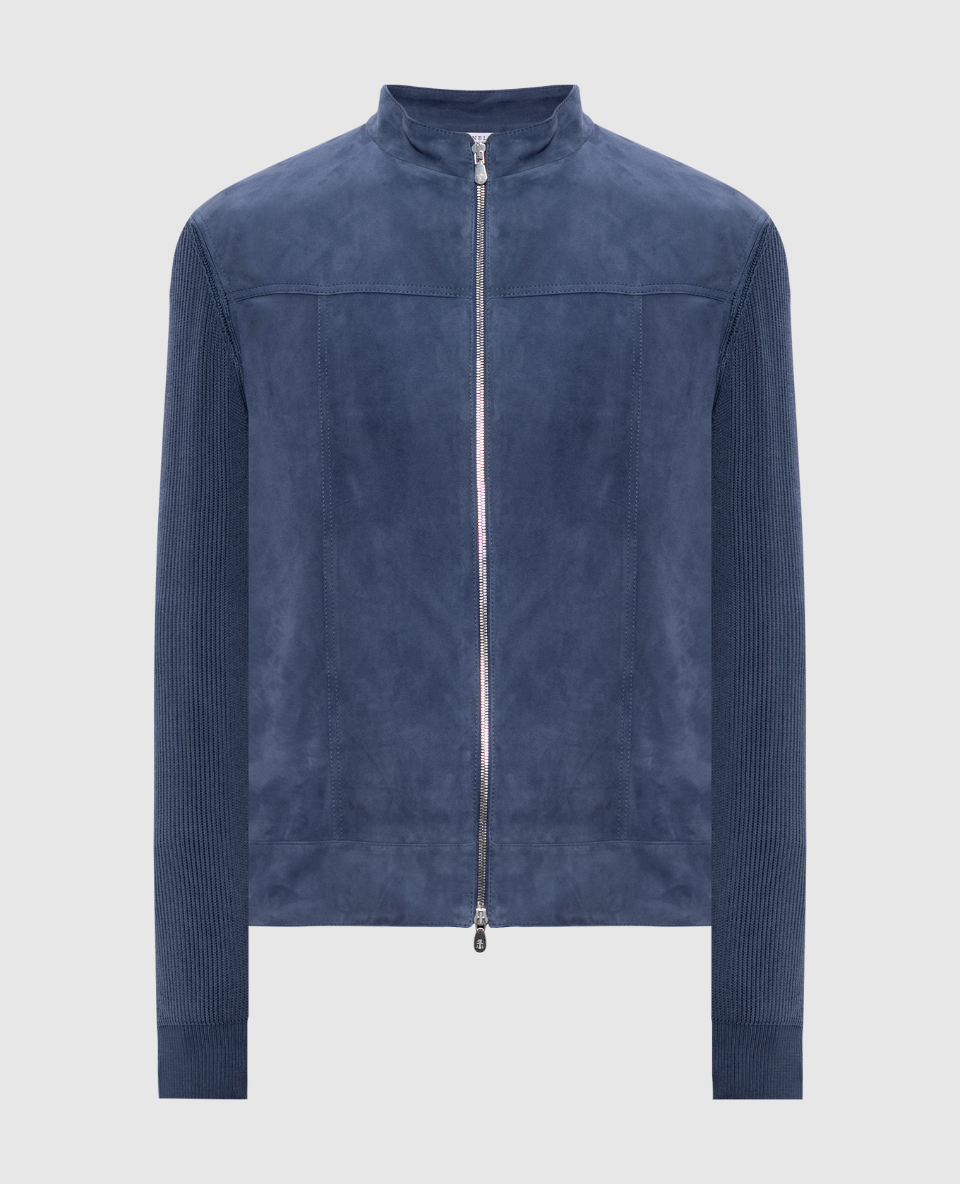 

Blue suede combination jacket Brunello Cucinelli, Light blue