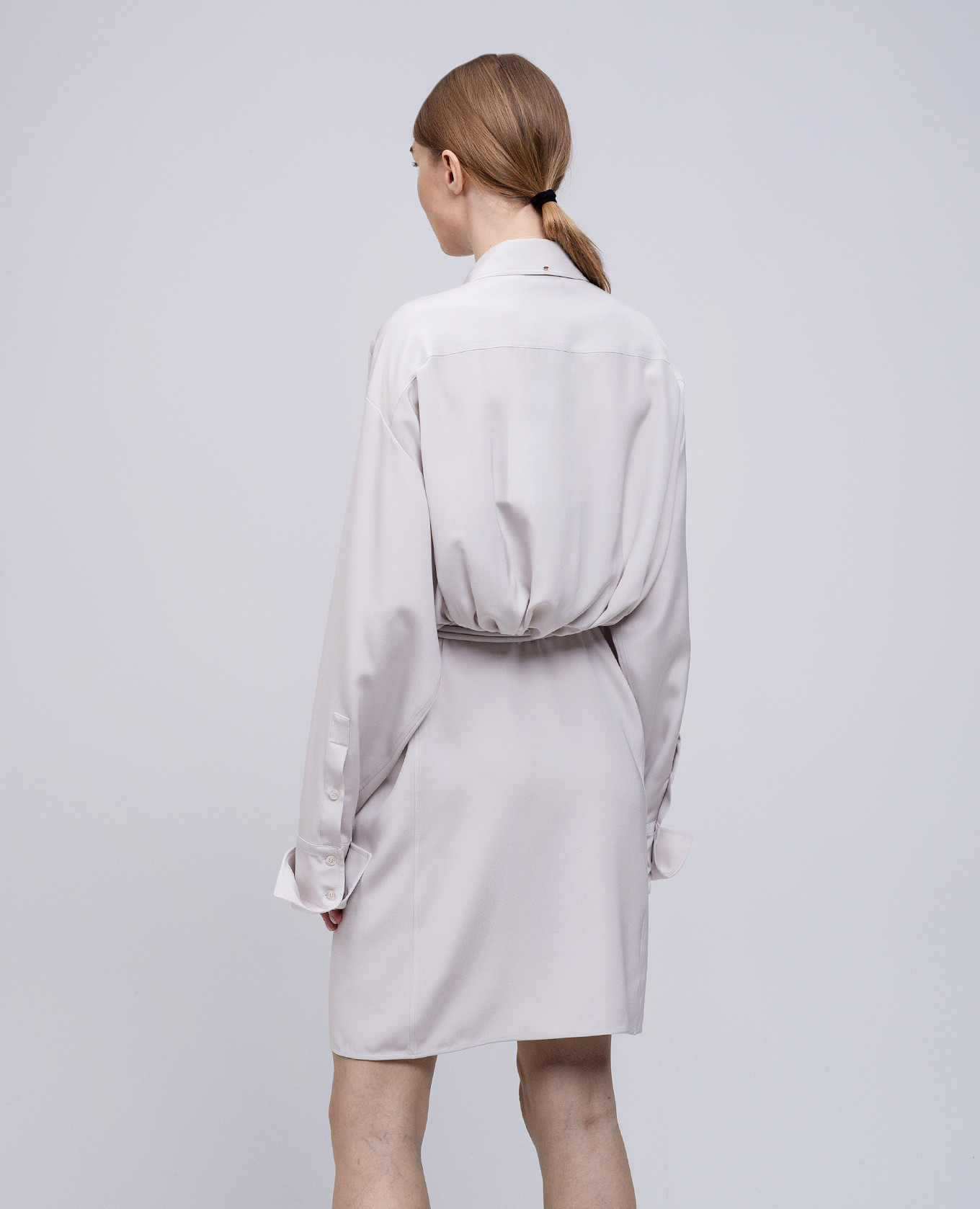 EOLIE grey silk shirt dress Max Mara Sportmax 4