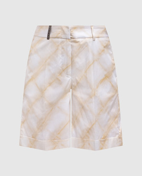 Peserico White shorts with geometric print P0414008007