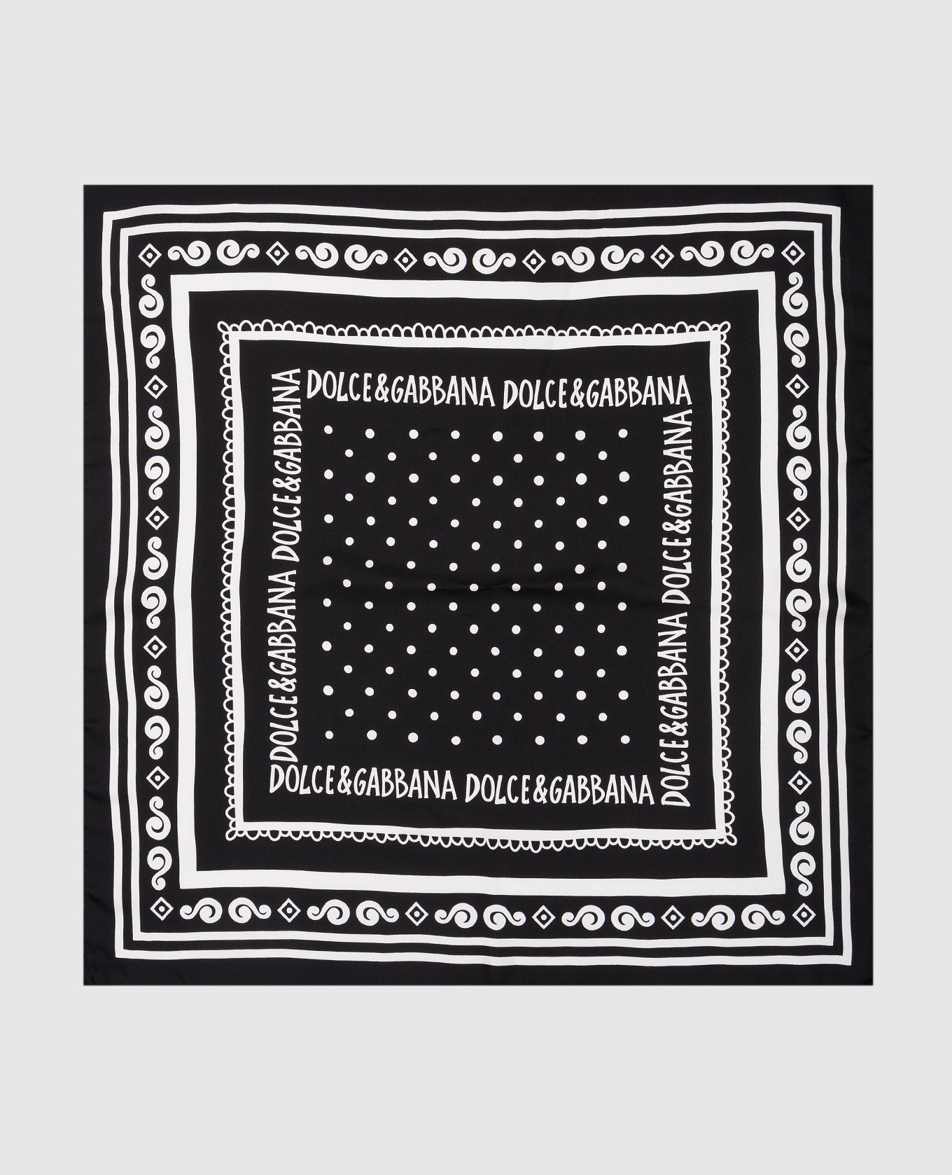 

Black silk scarf with logo print Dolce&Gabbana