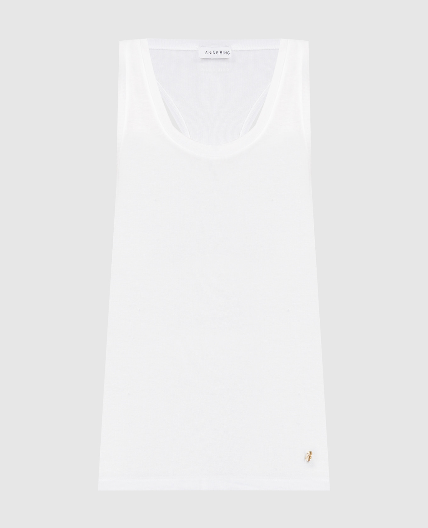 

White cashmere top with metallic logo Anine Bing, Белый