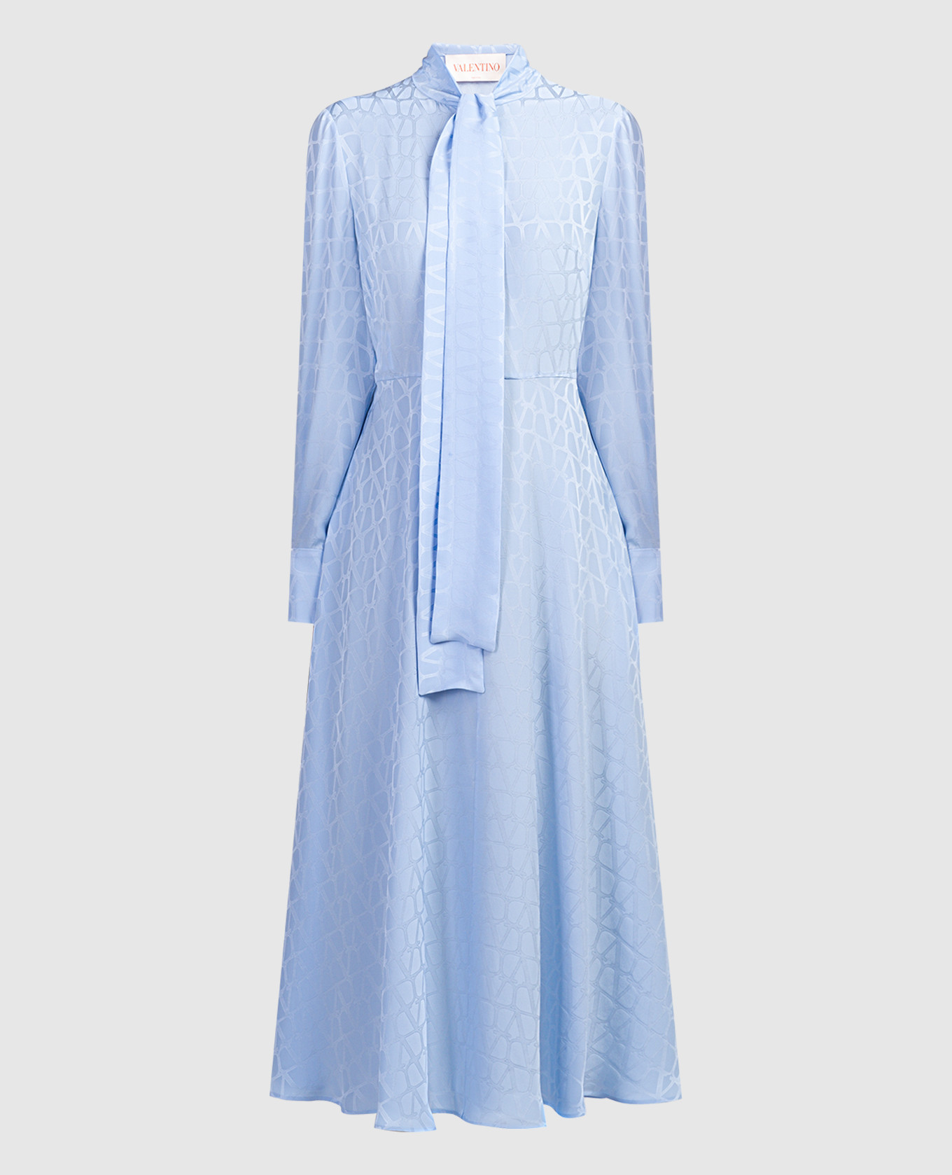 

Blue Toile Iconographe silk dress Valentino, Light blue
