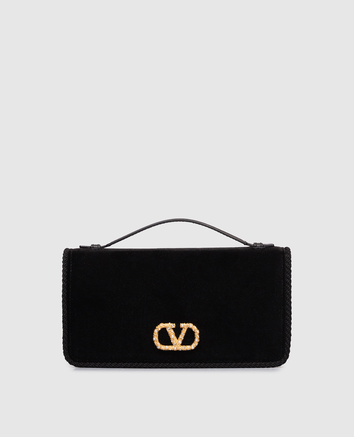 

Black velvet bag with logo Valentino