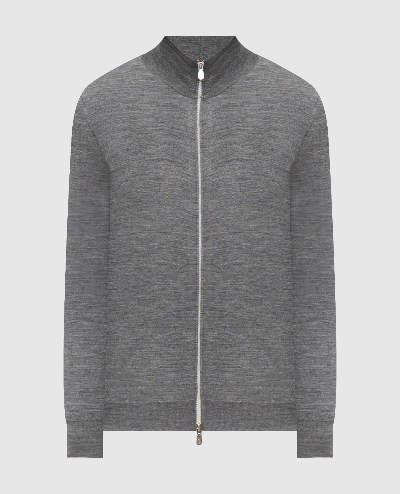 Gray wool and cashmere cardigan
