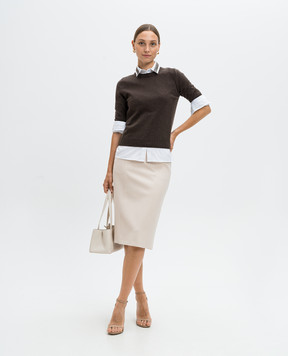Peserico White shirt with monil chain and lurex S06729J0B8924