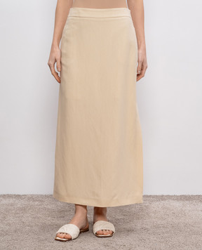 Max Mara Weekend Beige skirt NAUSICA with linen NAUSICA