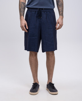 Peserico Blue linen shorts R54167N02607